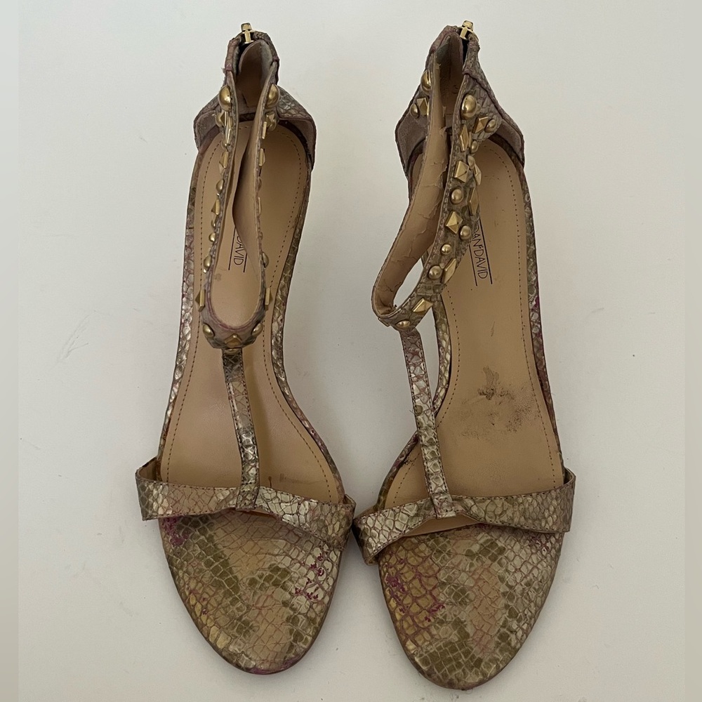 Joan & David snakeskin heels